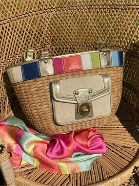 Coach Y2K 2006 legacy straw basket bag